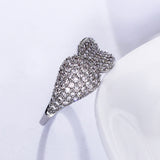 Cute leaf design setting AAA cubic Zirconia crystal stones rings