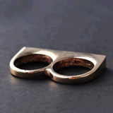 XUBCHC 2 Color Zinc Alloy Metal Gold Silver Double Ring