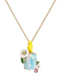 Yellow Bird Natural Stone Inlay Flower Necklace