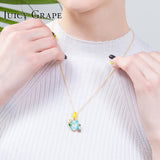 Yellow Bird Natural Stone Inlay Flower Necklace