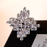 Young Tulip Luxury Zircon Square Collar Brooch