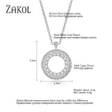 ZAKOL Big Circle Pendant Necklace With Tiny Zirconia Stones