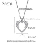 ZAKOL Fashion White Gold Cut Cubic Zircon Pendant Necklace