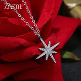 ZAKOL Cubic Zirconia Stars Sweet Romantic Simple Pendant Necklace