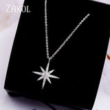 ZAKOL Cubic Zirconia Stars Sweet Romantic Simple Pendant Necklace