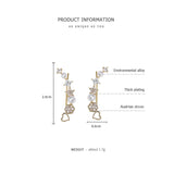 ZEGL one-piece temperament personality simple row of ear clips earrings