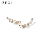 ZEGL one-piece temperament personality simple row of ear clips earrings