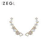 ZEGL one-piece temperament personality simple row of ear clips earrings