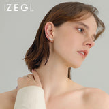 ZEGL one-piece temperament personality simple row of ear clips earrings