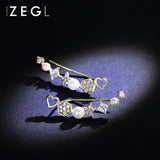 ZEGL one-piece temperament personality simple row of ear clips earrings