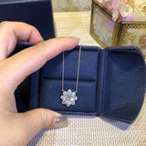 S925 Sterling Silver Material Exquisite luxury full  fire flower necklace