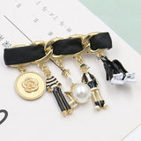 Vintage Styles Enameled and Tassel Brooch Pins Set