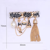 Vintage Styles Enameled and Tassel Brooch Pins Set