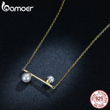 bamoer Geometric Pearl Minimalist Choker Necklace