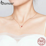 bamoer Rose Gold Lover Arrow Heart-shape Love Choker Necklaces