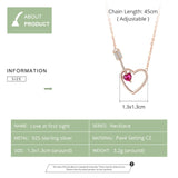 bamoer Rose Gold Lover Arrow Heart-shape Love Choker Necklaces