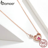 bamoer Rose Gold Lover Arrow Heart-shape Love Choker Necklaces