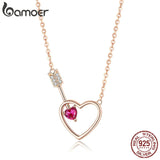 bamoer Rose Gold Lover Arrow Heart-shape Love Choker Necklaces