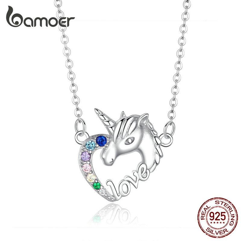 bamoer Lucky Licorne Heart Short Necklace Choker