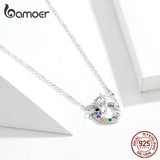 bamoer Lucky Licorne Heart Short Necklace Choker