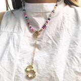 bohemian boho collar pearl necklace