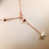 Rectangle copper stone sweater chain Pendant Necklace