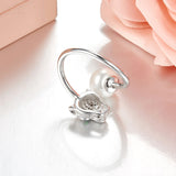 pearl panther ring 925 silver adjustable size leopard animal ring