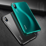 iPhone X XR Xs Max 7 8 Plus Case, Ultra Slim Protective Case with Metal Frame Tempered Glass Back for iPhone X XS XR