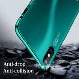 iPhone X XR Xs Max 7 8 Plus Case, Ultra Slim Protective Case with Metal Frame Tempered Glass Back for iPhone X XS XR