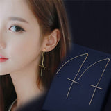 jinwateryu Cross 925 Sterling Silver Religion .Korean Style Earrings