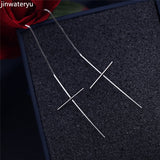 jinwateryu Cross 925 Sterling Silver Religion .Korean Style Earrings