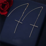 jinwateryu Cross 925 Sterling Silver Religion .Korean Style Earrings