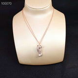 Leopard head Double Chain Necklace Rhinestone