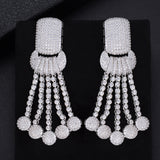 missvikki 2019 Noble Shiny Cubic Zirconia Chain Pendant Earrings Noble Luxury Jewelry