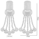 missvikki 2019 Noble Shiny Cubic Zirconia Chain Pendant Earrings Noble Luxury Jewelry