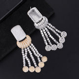 missvikki 2019 Noble Shiny Cubic Zirconia Chain Pendant Earrings Noble Luxury Jewelry