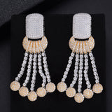 missvikki 2019 Noble Shiny Cubic Zirconia Chain Pendant Earrings Noble Luxury Jewelry