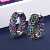 missvikki Chic Exquisite Earrings Dense Crystal Multicolor CZ Office Style 3 Colors