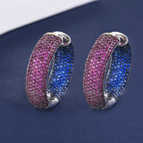 missvikki Chic Exquisite Earrings Dense Crystal Multicolor CZ Office Style 3 Colors
