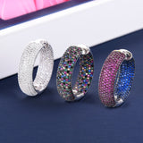 missvikki Chic Exquisite Earrings Dense Crystal Multicolor CZ Office Style 3 Colors
