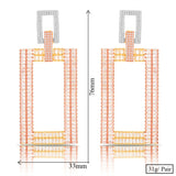 missvikki Dubai Nigerian Unique Big Square Pendant Noble Design Earrings