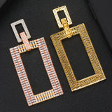 missvikki Dubai Nigerian Unique Big Square Pendant Noble Design Earrings