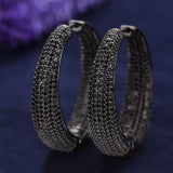 missvikki Summer Holiday Party Occasion Hoop Earrings Shiny Cubic Zirconia